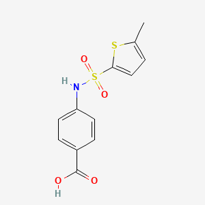 molecular formula C12H11NO4S2 B7458239 4-[(5-Methylthiophen-2-yl)sulfonylamino]benzoic acid 