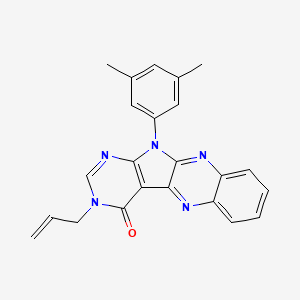 molecular formula C23H19N5O B7458246 11-(3,5-dimethylphenyl)-3-(prop-2-en-1-yl)-3,11-dihydro-4H-pyrimido[5',4':4,5]pyrrolo[2,3-b]quinoxalin-4-one 
