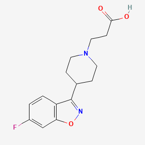 molecular formula C15H17FN2O3 B7458278 3-[4-(6-Fluoro-1,2-benzoxazol-3-yl)piperidin-1-yl]propanoic acid 