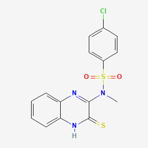 molecular formula C15H12ClN3O2S2 B7458284 4-chloro-N-methyl-N-(3-sulfanylquinoxalin-2-yl)benzenesulfonamide 