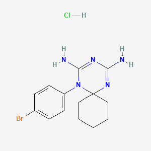 molecular formula C14H19BrClN5 B7458310 5-(4-Bromophenyl)-1,3,5-triazaspiro[5.5]undeca-1,3-diene-2,4-diamine;hydrochloride 