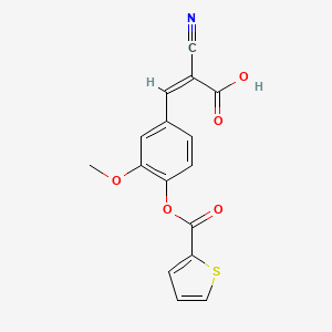 molecular formula C16H11NO5S B7458318 (Z)-2-cyano-3-[3-methoxy-4-(thiophene-2-carbonyloxy)phenyl]prop-2-enoic acid 