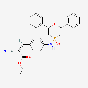 molecular formula C28H23N2O4P B7458329 ethyl (Z)-2-cyano-3-[4-[(4-oxo-2,6-diphenyl-1,4lambda5-oxaphosphinin-4-yl)amino]phenyl]prop-2-enoate 