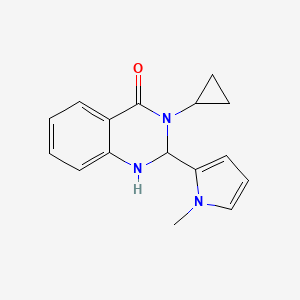 molecular formula C16H17N3O B7458335 3-Cyclopropyl-2-(1-methylpyrrol-2-yl)-1,2-dihydroquinazolin-4-one 