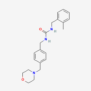 molecular formula C21H27N3O2 B7458342 1-[(2-Methylphenyl)methyl]-3-[[4-(morpholin-4-ylmethyl)phenyl]methyl]urea 