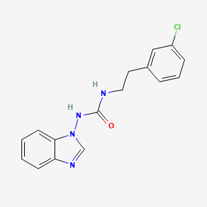 molecular formula C16H15ClN4O B7458351 1-(Benzimidazol-1-yl)-3-[2-(3-chlorophenyl)ethyl]urea 