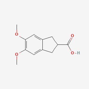 molecular formula C12H14O4 B7458362 5,6-dimethoxy-2,3-dihydro-1H-indene-2-carboxylic acid 
