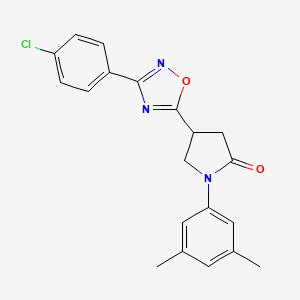 molecular formula C20H18ClN3O2 B7458387 4-[3-(4-Chlorophenyl)-1,2,4-oxadiazol-5-yl]-1-(3,5-dimethylphenyl)-2-pyrrolidinone 