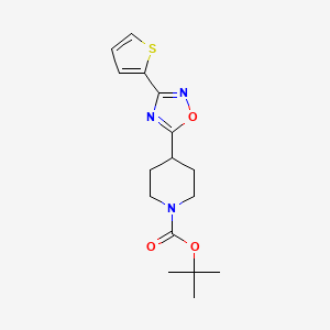 molecular formula C16H21N3O3S B7458447 4-(3-噻吩-2-基-1,2,4-恶二唑-5-基)哌啶-1-甲酸叔丁酯 