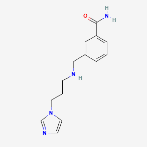 molecular formula C14H18N4O B7458498 3-[(3-Imidazol-1-ylpropylamino)methyl]benzamide 