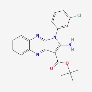 molecular formula C21H19ClN4O2 B7458501 tert-butyl 2-amino-1-(3-chlorophenyl)-1H-pyrrolo[2,3-b]quinoxaline-3-carboxylate 