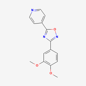 molecular formula C15H13N3O3 B7458507 2-Methoxy-4-[5-(4-pyridyl)-1,2,4-oxadiazol-3-yl]phenyl methyl ether 