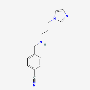 molecular formula C14H16N4 B7458509 4-[(3-Imidazol-1-ylpropylamino)methyl]benzonitrile 