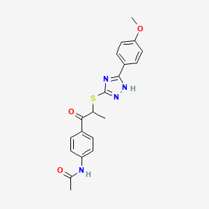 molecular formula C20H20N4O3S B7458550 N-[4-[2-[[5-(4-methoxyphenyl)-1H-1,2,4-triazol-3-yl]sulfanyl]propanoyl]phenyl]acetamide 