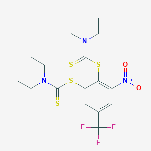 molecular formula C17H22F3N3O2S4 B7458638 C17H22F3N3O2S4 