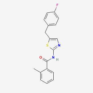 N-[5-[(4-fluorophenyl)methyl]-1,3-thiazol-2-yl]-2-methylbenzamide