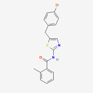 molecular formula C18H15BrN2OS B7458666 N-[5-[(4-bromophenyl)methyl]-1,3-thiazol-2-yl]-2-methylbenzamide 