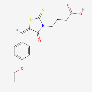 molecular formula C16H17NO4S2 B7458689 4-[(5E)-5-(4-ethoxybenzylidene)-4-oxo-2-thioxo-1,3-thiazolidin-3-yl]butanoic acid 