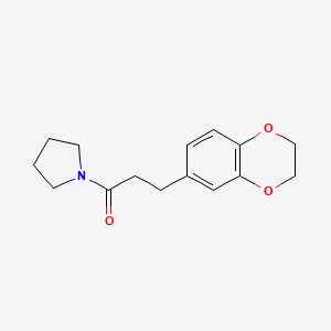 molecular formula C15H19NO3 B7458703 3-(2,3-Dihydro-1,4-benzodioxin-6-yl)-1-pyrrolidin-1-ylpropan-1-one 