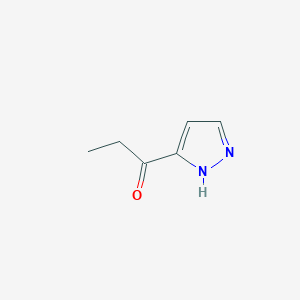 molecular formula C6H8N2O B7458711 1-(1H-pyrazol-3-yl)propan-1-one 