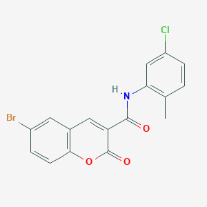 molecular formula C17H11BrClNO3 B7458734 6-bromo-N-(5-chloro-2-methylphenyl)-2-oxo-2H-chromene-3-carboxamide 
