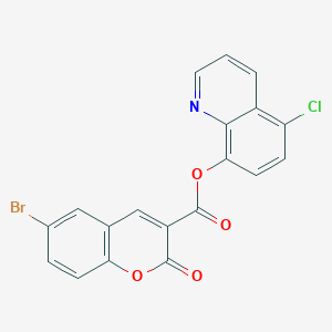 molecular formula C19H9BrClNO4 B7458754 (5-Chloroquinolin-8-yl) 6-bromo-2-oxochromene-3-carboxylate 