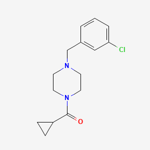 molecular formula C15H19ClN2O B7458760 [4-[(3-Chlorophenyl)methyl]piperazin-1-yl]-cyclopropylmethanone 