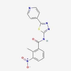 molecular formula C15H11N5O3S B7458767 2-methyl-3-nitro-N-(5-pyridin-4-yl-1,3,4-thiadiazol-2-yl)benzamide 