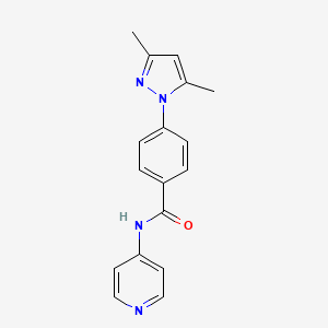 molecular formula C17H16N4O B7458798 4-(3,5-dimethylpyrazol-1-yl)-N-pyridin-4-ylbenzamide 