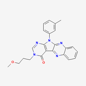 molecular formula C23H21N5O2 B7458813 3-(3-methoxypropyl)-11-(3-methylphenyl)-3,11-dihydro-4H-pyrimido[5',4':4,5]pyrrolo[2,3-b]quinoxalin-4-one 
