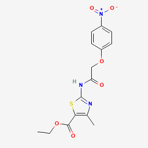 molecular formula C15H15N3O6S B7458840 Ethyl 4-methyl-2-[[2-(4-nitrophenoxy)acetyl]amino]-1,3-thiazole-5-carboxylate 