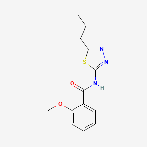 molecular formula C13H15N3O2S B7458894 2-methoxy-N-(5-propyl-1,3,4-thiadiazol-2-yl)benzamide 