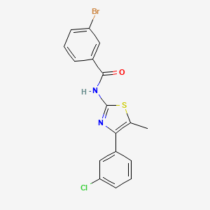 molecular formula C17H12BrClN2OS B7458910 3-bromo-N-[4-(3-chlorophenyl)-5-methyl-1,3-thiazol-2-yl]benzamide 