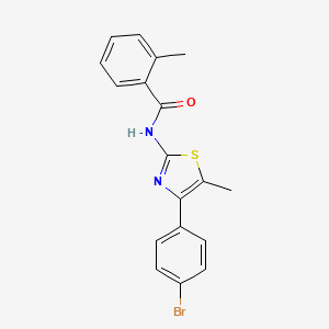 molecular formula C18H15BrN2OS B7458913 N-[4-(4-bromophenyl)-5-methyl-1,3-thiazol-2-yl]-2-methylbenzamide 