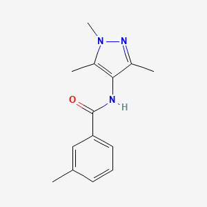 molecular formula C14H17N3O B7458919 3-methyl-N-(1,3,5-trimethylpyrazol-4-yl)benzamide 