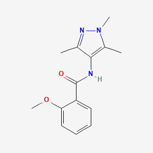 molecular formula C14H17N3O2 B7458929 2-methoxy-N-(1,3,5-trimethylpyrazol-4-yl)benzamide 