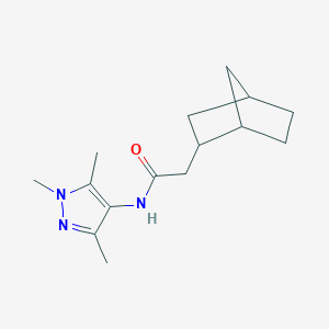 molecular formula C15H23N3O B7458937 2-(2-bicyclo[2.2.1]heptanyl)-N-(1,3,5-trimethylpyrazol-4-yl)acetamide 