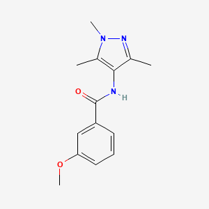 molecular formula C14H17N3O2 B7458954 3-methoxy-N-(1,3,5-trimethylpyrazol-4-yl)benzamide 