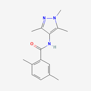 molecular formula C15H19N3O B7458959 2,5-dimethyl-N-(1,3,5-trimethylpyrazol-4-yl)benzamide 