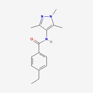 molecular formula C15H19N3O B7458966 4-ethyl-N-(1,3,5-trimethylpyrazol-4-yl)benzamide 
