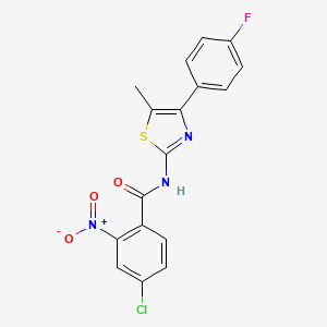 molecular formula C17H11ClFN3O3S B7458970 4-chloro-N-[4-(4-fluorophenyl)-5-methyl-1,3-thiazol-2-yl]-2-nitrobenzamide 