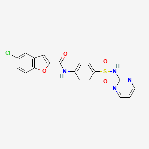 5-chloro-N-[4-(pyrimidin-2-ylsulfamoyl)phenyl]-1-benzofuran-2-carboxamide