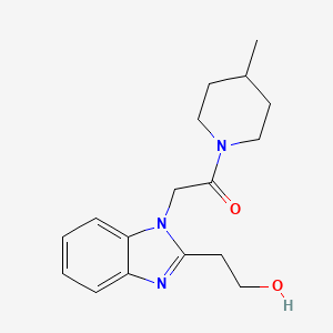 molecular formula C17H23N3O2 B7458983 2-[2-(2-hydroxyethyl)-1H-benzimidazol-1-yl]-1-(4-methylpiperidin-1-yl)ethanone 