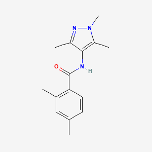 molecular formula C15H19N3O B7458988 2,4-dimethyl-N-(1,3,5-trimethylpyrazol-4-yl)benzamide 