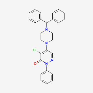 molecular formula C27H25ClN4O B7458994 4-Chloro-5-[4-(diphenylmethyl)piperazin-1-yl]-2-phenyl-2,3-dihydropyridazin-3-one 