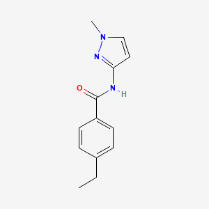 molecular formula C13H15N3O B7459016 4-ethyl-N-(1-methylpyrazol-3-yl)benzamide 