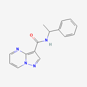 molecular formula C15H14N4O B7459028 N-(1-苯乙基)吡唑并[1,5-a]嘧啶-3-甲酰胺 