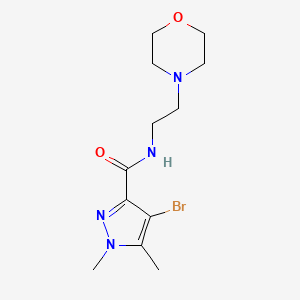 molecular formula C12H19BrN4O2 B7459049 4-bromo-1,5-dimethyl-N-(2-morpholin-4-ylethyl)pyrazole-3-carboxamide 