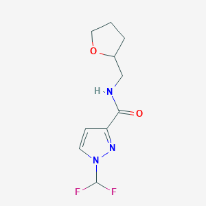 molecular formula C10H13F2N3O2 B7459051 1-(Difluoromethyl)-N-((tetrahydrofuran-2-yl)methyl)-1H-pyrazole-3-carboxamide 