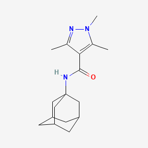 molecular formula C17H25N3O B7459091 N-(1-adamantyl)-1,3,5-trimethylpyrazole-4-carboxamide 